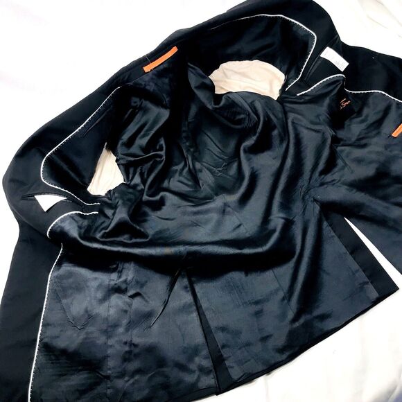 Ben Sherman Blazer BLACK Wool Ticket Pocket 2 Vent 40 Sport Coat Preppy Career - Picture 12 of 15